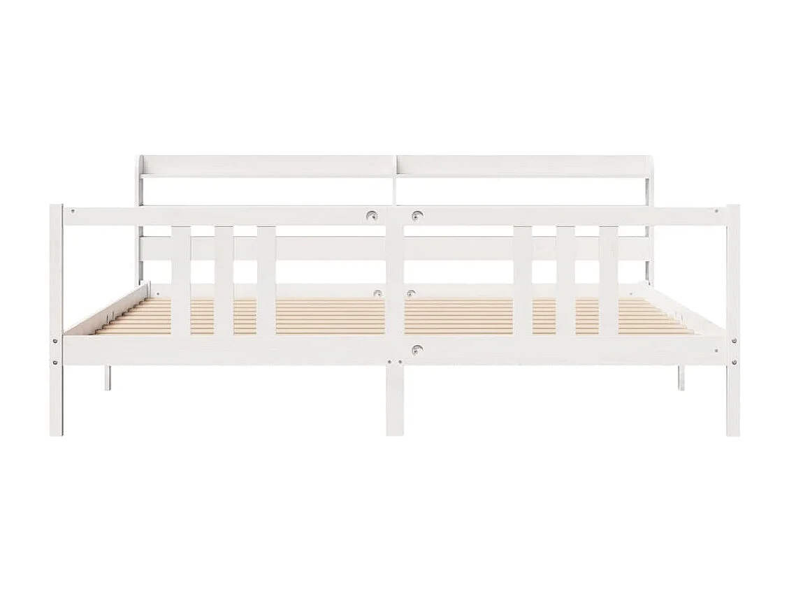 Letto per adulti | Letto matrimoniale | Giroletto con Testiera senza Materasso Bianco 200x200 cm