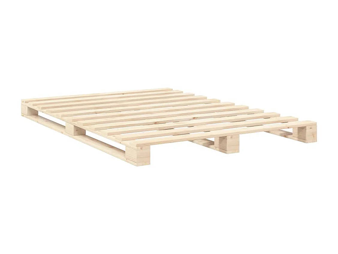 Lit double | Lit adulte | Cadre de lit avec tête de lit bois massif 140x200 cm