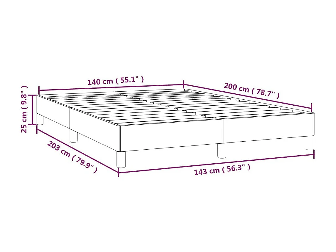Lit double | Lit adulte | Cadre de lit marron foncé 140x200 cm tissu
