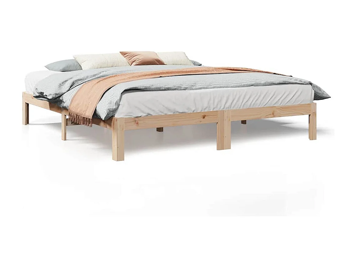 Letto per adulti | Letto matrimoniale | Giroletto senza Materasso 160x200 cm in Legno Massello di Pino