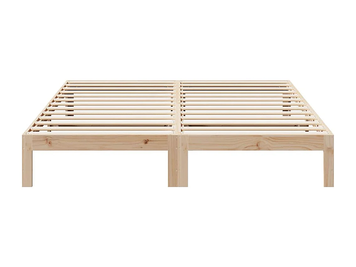 Letto per adulti | Letto matrimoniale | Giroletto senza Materasso 160x200 cm in Legno Massello di Pino