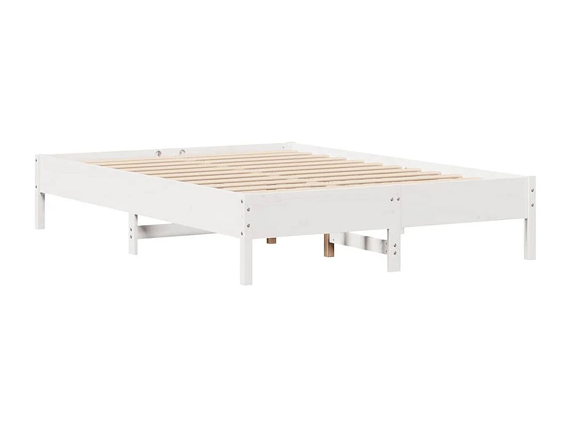 Lit double | Lit adulte | Cadre de lit blanc 150x200 cm bois de pin massif