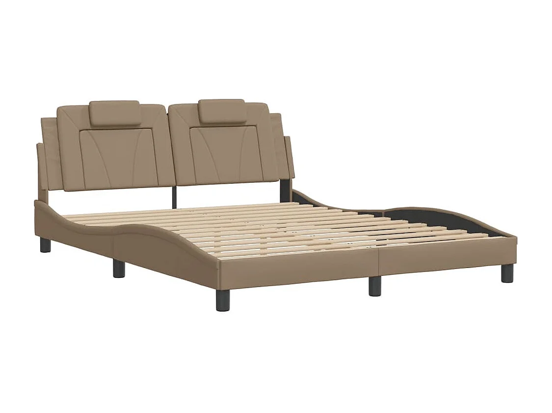 Lit double | Lit adulte | Cadre de lit avec LED cappuccino 160x200 cm