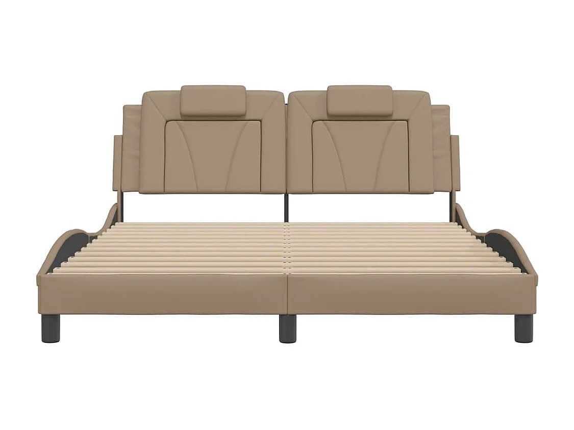 Lit double | Lit adulte | Cadre de lit avec LED cappuccino 160x200 cm