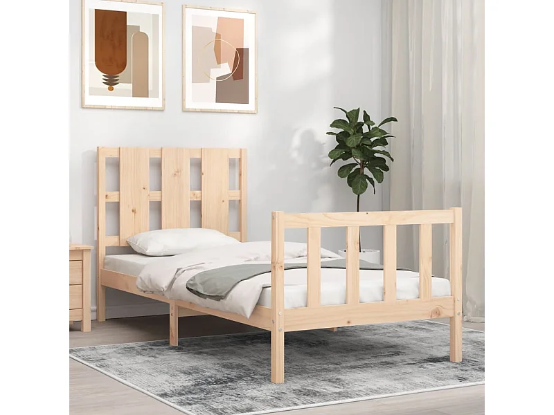 Lit simple | Lit adulte, enfant | Cadre de lit 90x190 cm bois de pin massif
