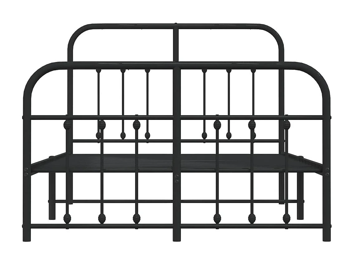 Lit simple | Lit adulte, enfant | Cadre de lit métal avec pied de lit noir 120x200cm