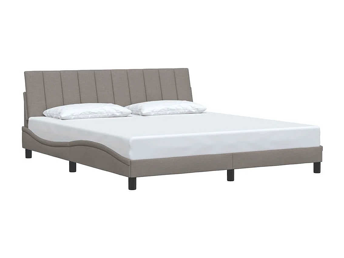 Letto per adulti | Letto matrimoniale | Giroletto senza Materasso Hanko Tortora 180x200 cm in Tessuto