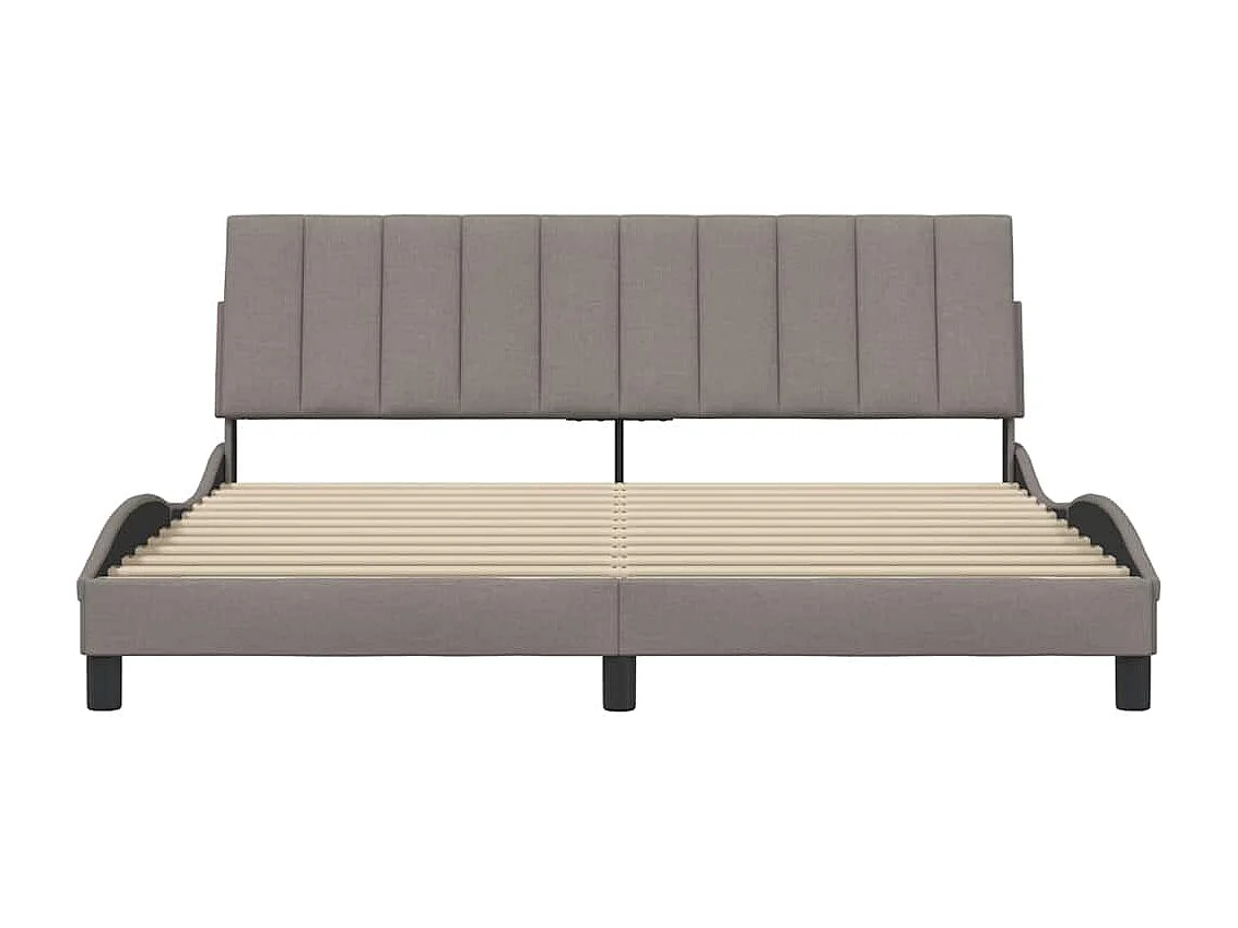 Letto per adulti | Letto matrimoniale | Giroletto senza Materasso Hanko Tortora 180x200 cm in Tessuto