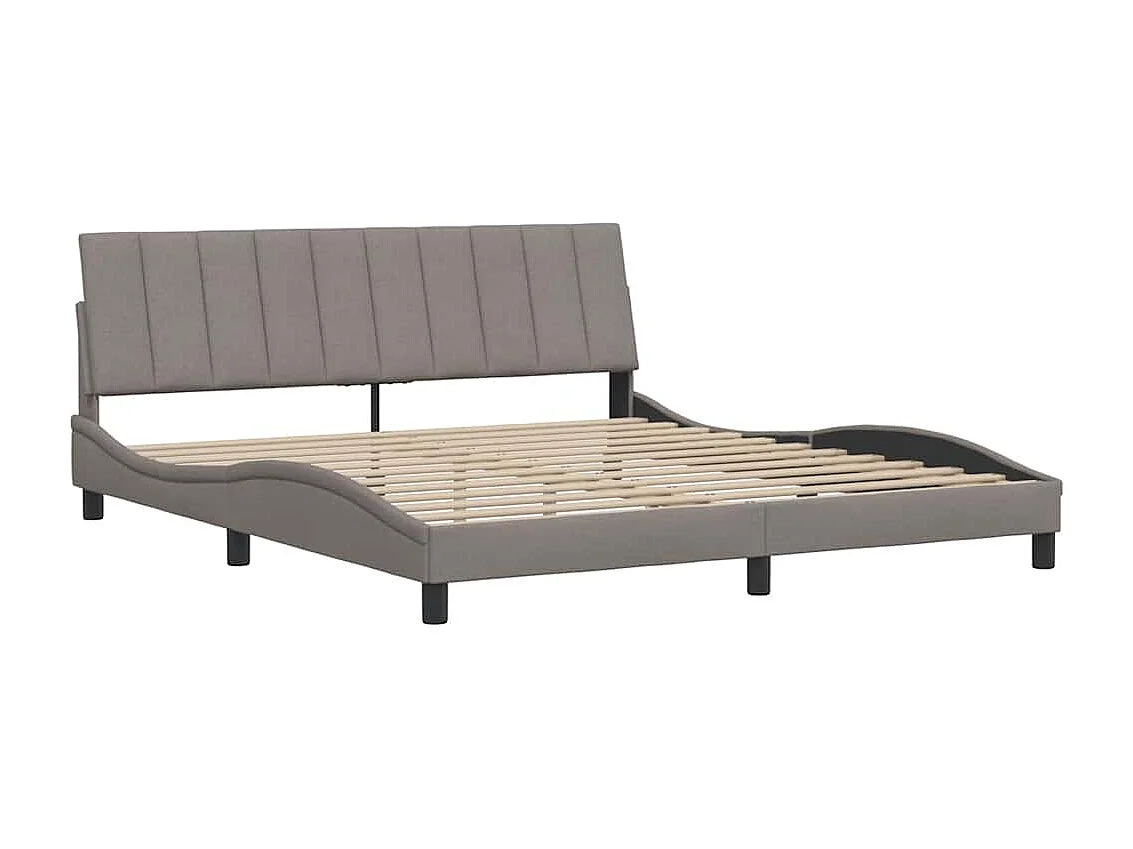 Letto per adulti | Letto matrimoniale | Giroletto senza Materasso Hanko Tortora 180x200 cm in Tessuto