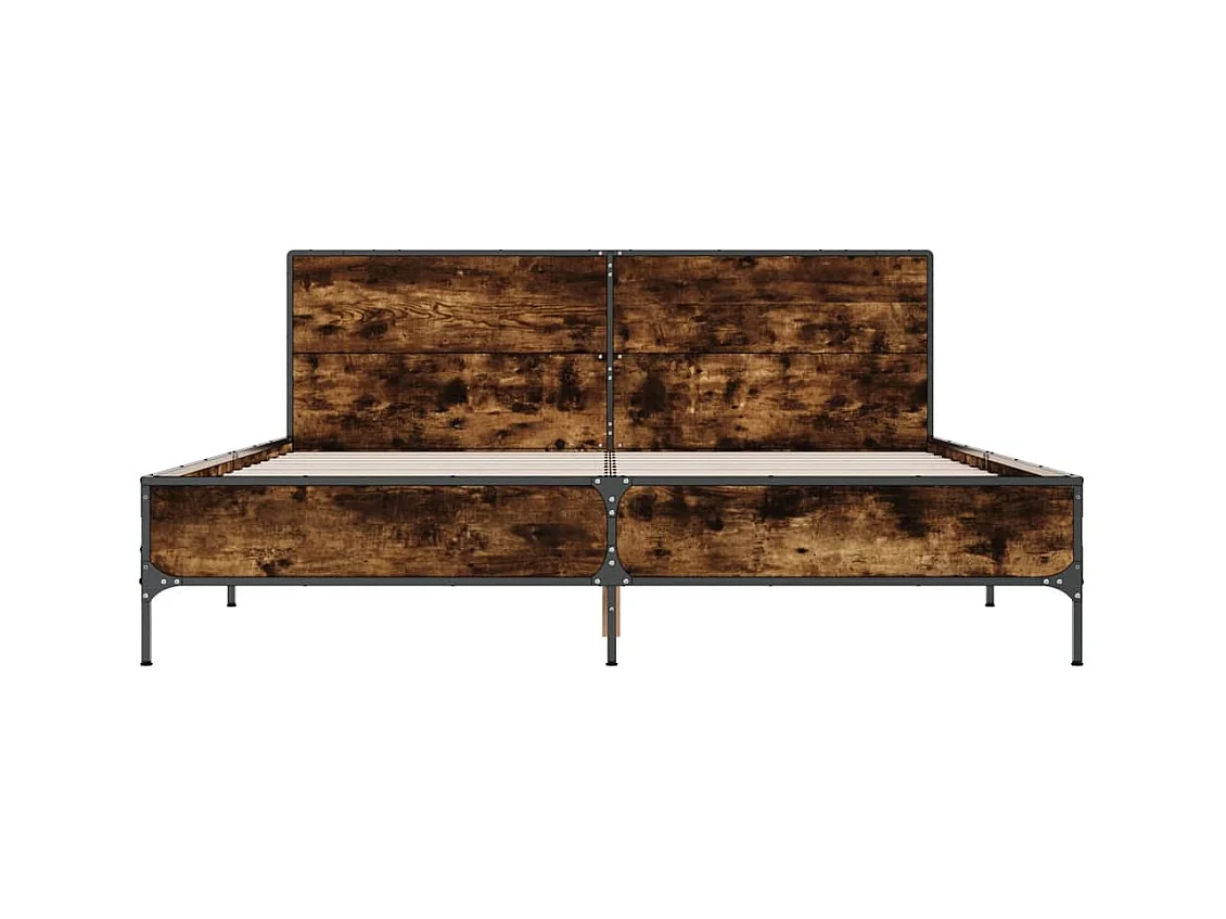Lit double | Lit adulte | Cadre de lit chêne fumé 140x190 cm