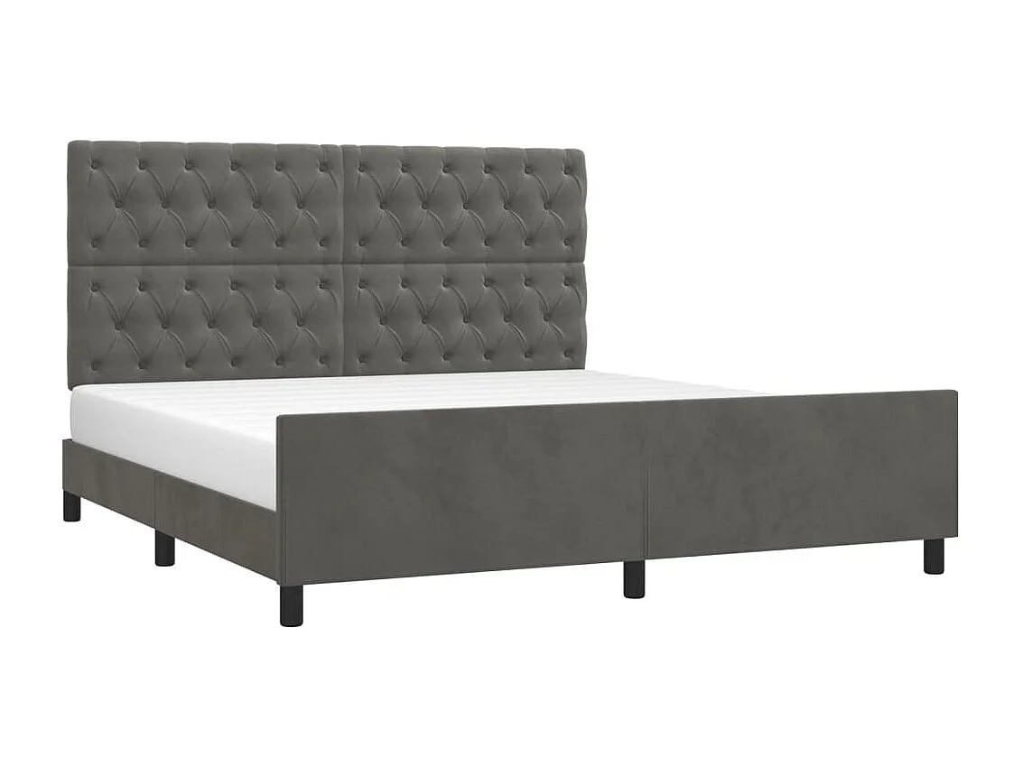 Lit double | Lit adulte | Cadre de lit gris foncé 160x200 cm velours
