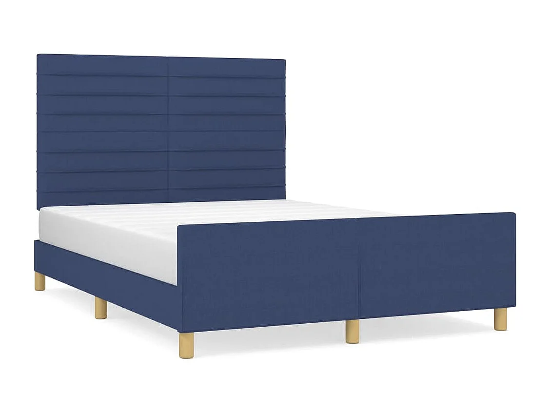 Lit double | Lit adulte | Cadre de lit bleu 140x190 cm tissu