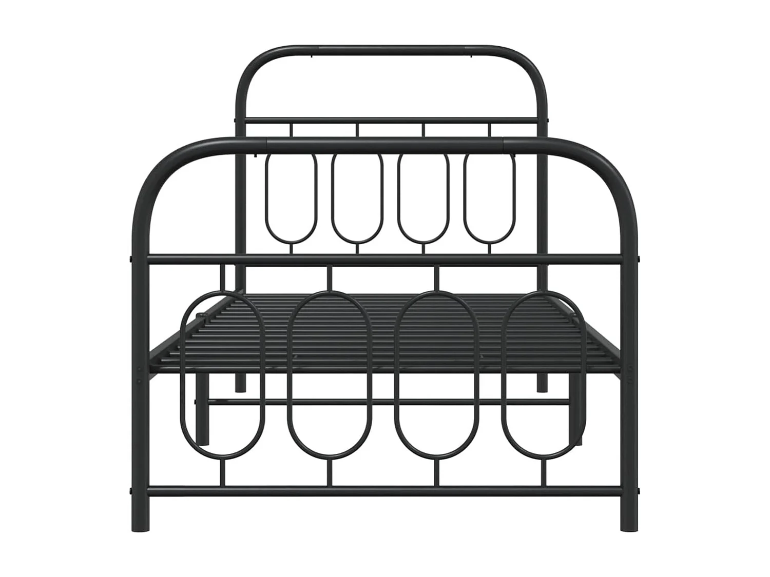 Lit simple | Lit adulte, enfant | Cadre de lit métal avec pied de lit noir 90x190 cm