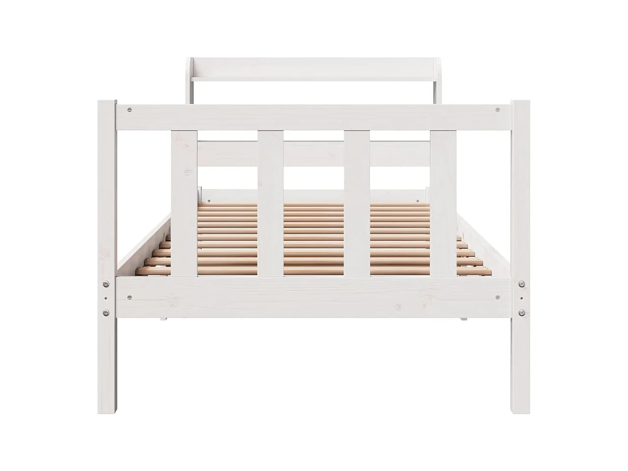 Letto per adulti | Letto singolo | Giroletto senza Materasso Bianco 100x200 cm Legno Massello Pino