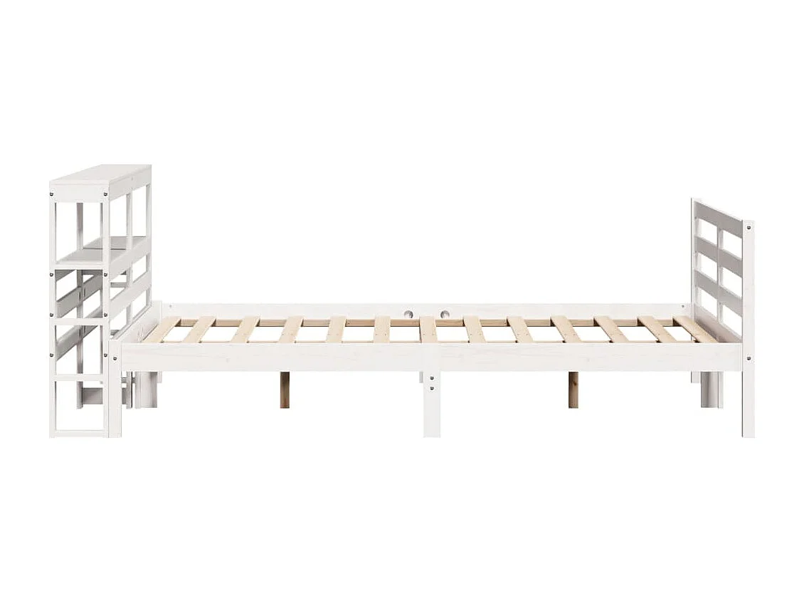 Lit double | Lit adulte | Cadre de lit blanc 140x200 cm bois de pin massif