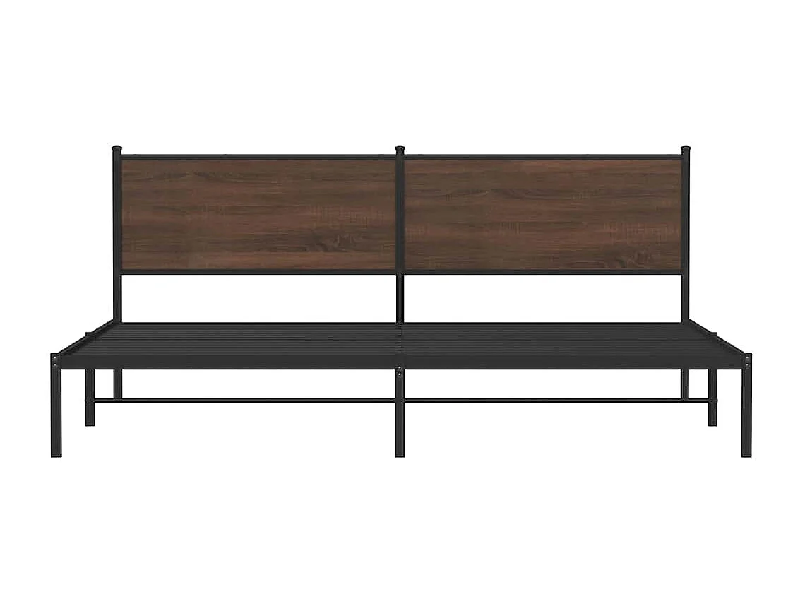 Lit double | Lit adulte | Cadre de lit en métal chêne marron 193x203 cm