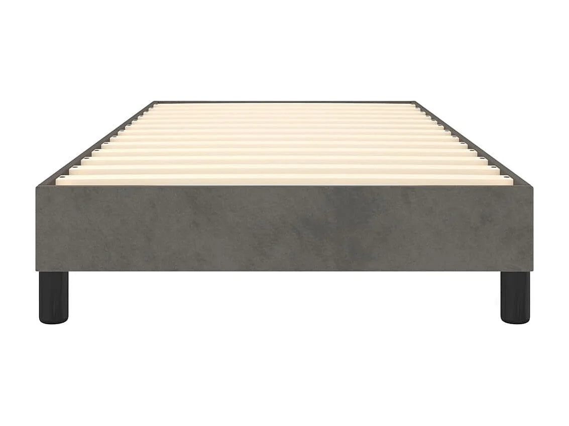 Lit simple | Lit adulte, enfant | Cadre de lit gris foncé 90x190 cm velours