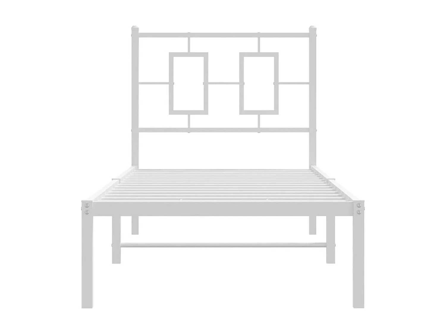 Lit simple | Lit adulte, enfant | Cadre de lit métal avec tête de lit blanc 75x190cm