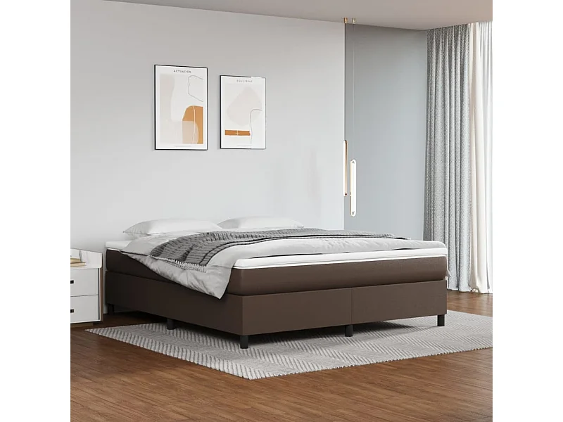 Lit double | Lit adulte | Cadre de lit marron 180x200 cm similicuir