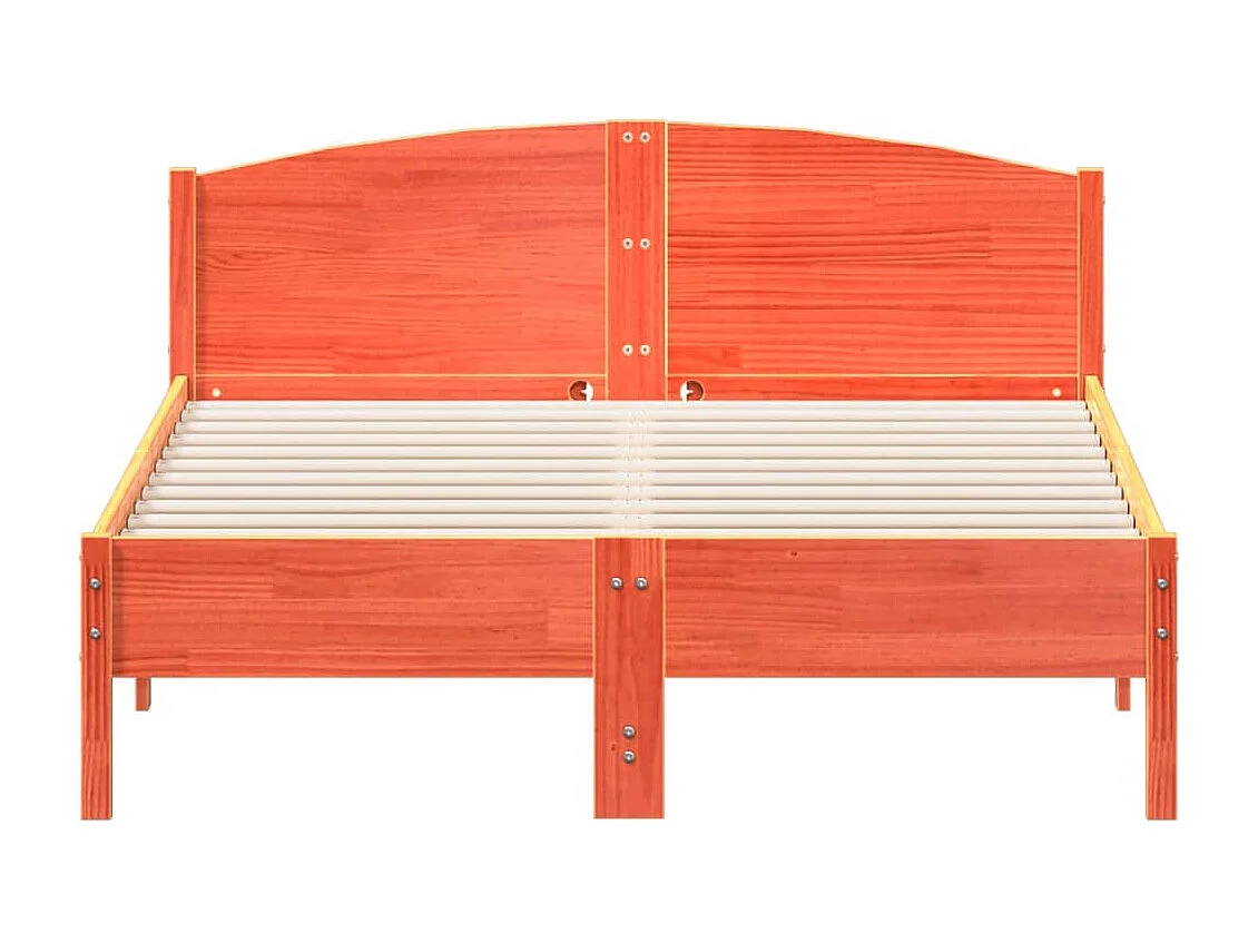 Lit double | Lit adulte | Cadre de lit cire marron 135x190cm bois pin massif