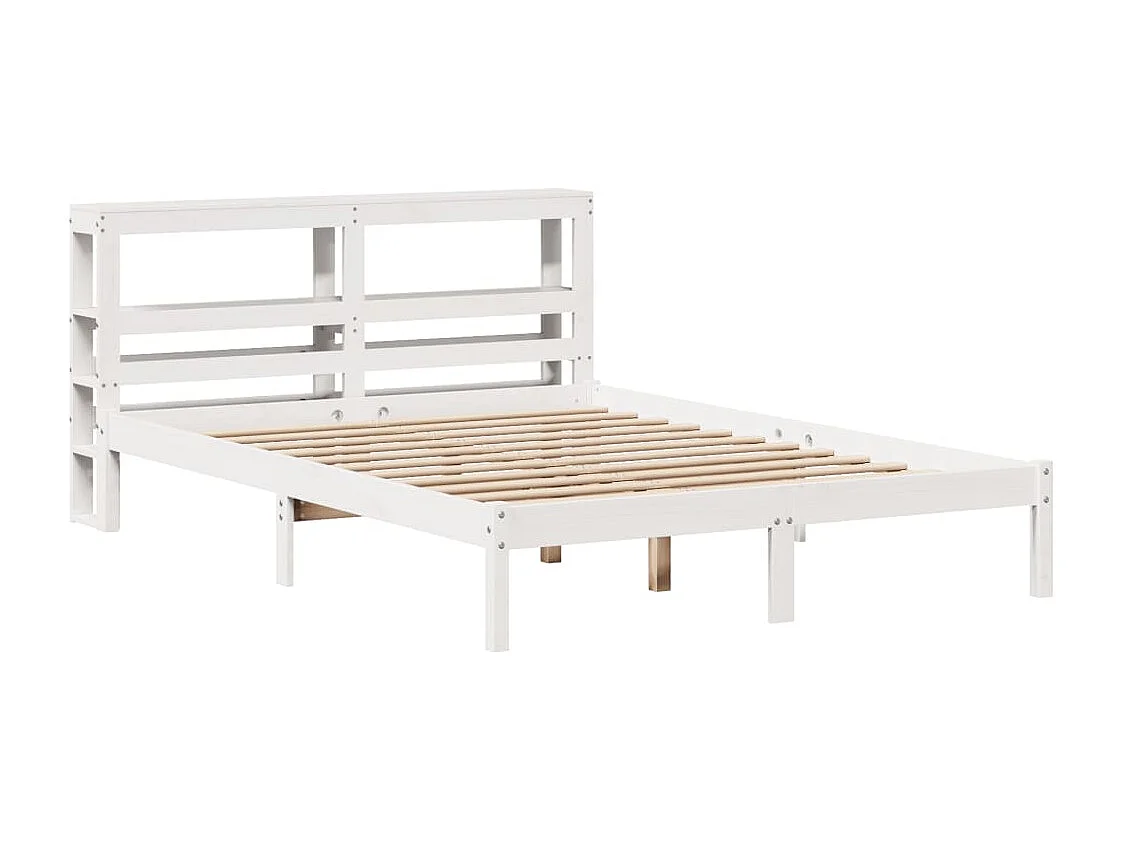 Lit simple | Lit adulte, enfant | Cadre de lit blanc 120x190 cm bois de pin massif