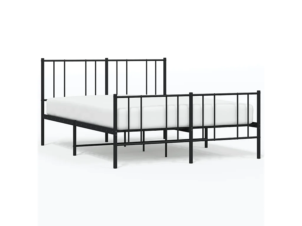 Lit simple | Lit adulte, enfant | Cadre de lit métal avec pied de lit noir 120x200cm