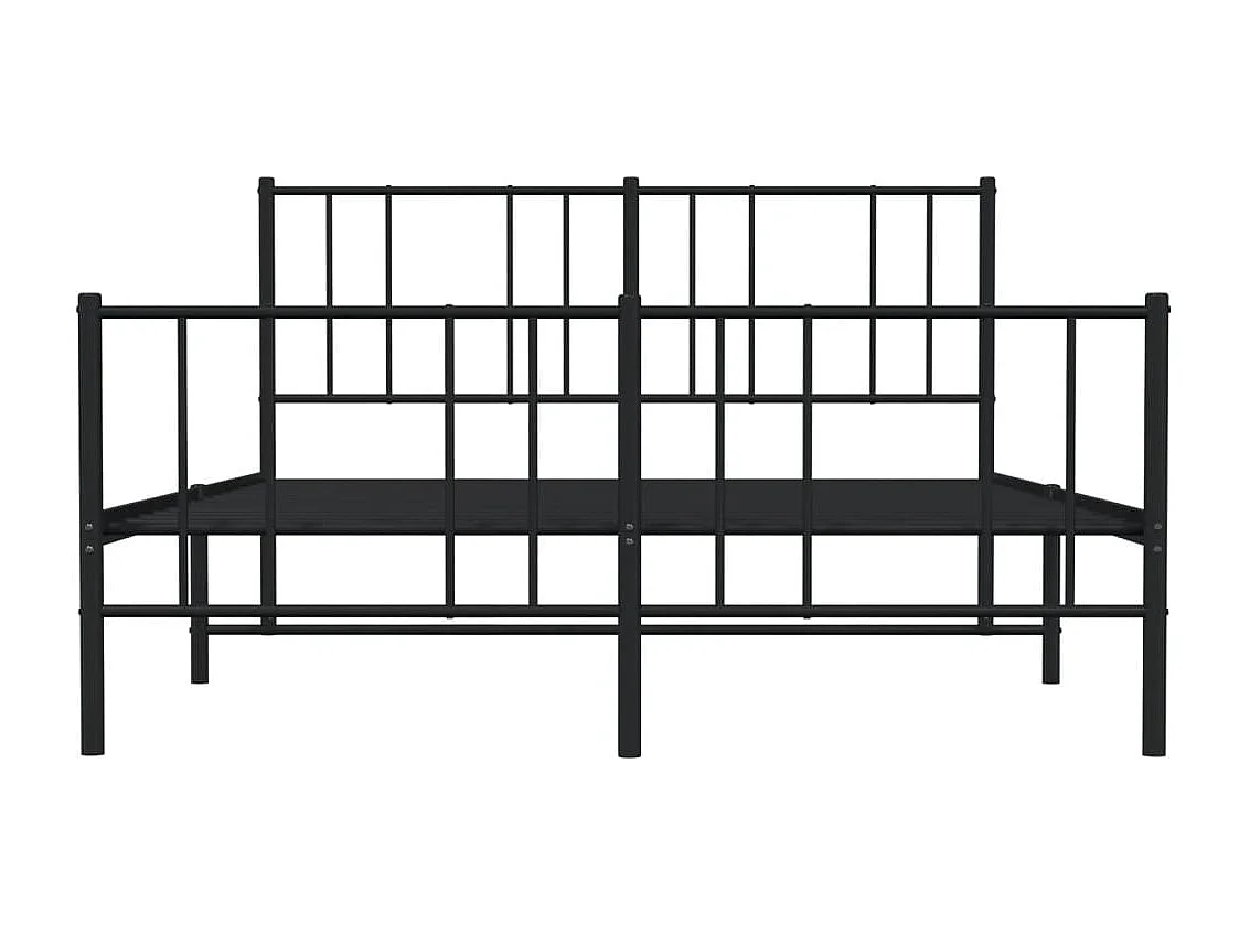 Lit simple | Lit adulte, enfant | Cadre de lit métal avec pied de lit noir 120x200cm