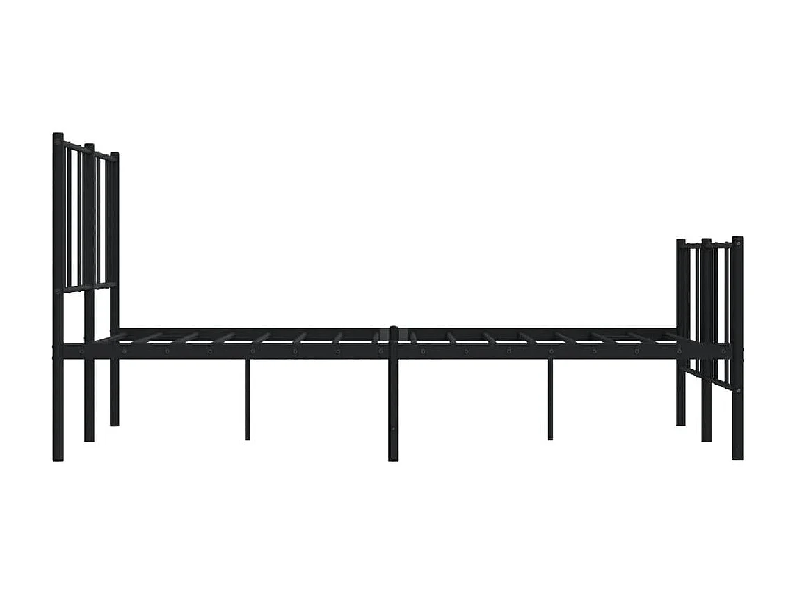 Lit simple | Lit adulte, enfant | Cadre de lit métal avec pied de lit noir 120x200cm