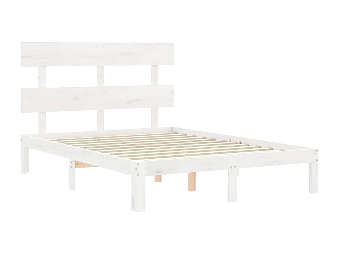 Lit simple | Lit adulte, enfant | Cadre de lit blanc 120x200 cm bois de pin massif
