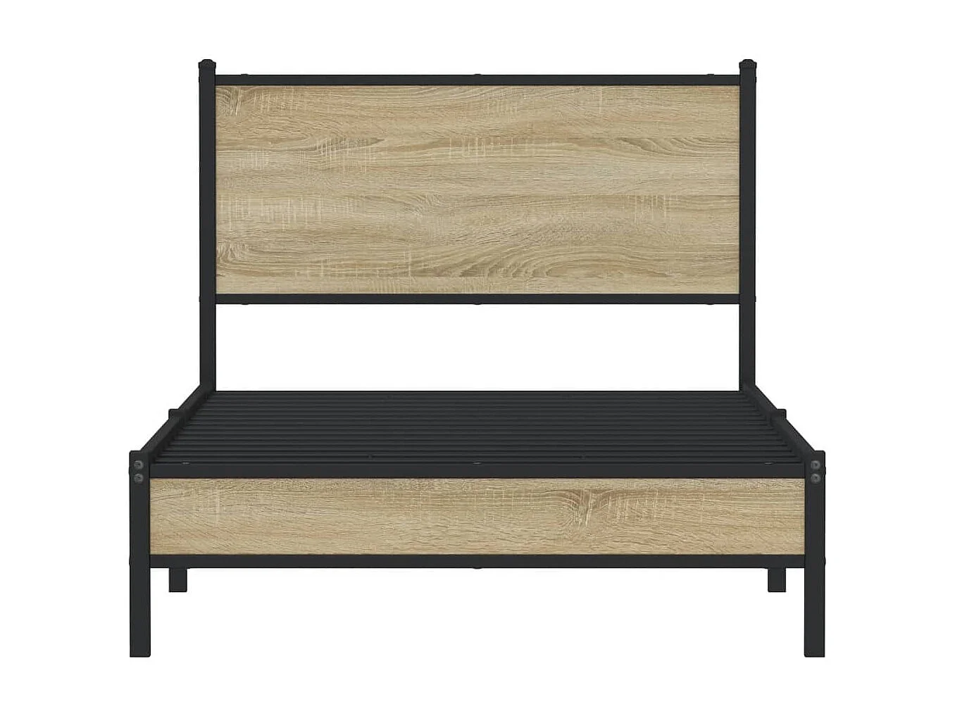 Lit simple | Lit adulte, enfant | Cadre de lit en métal chêne sonoma 100x200 cm