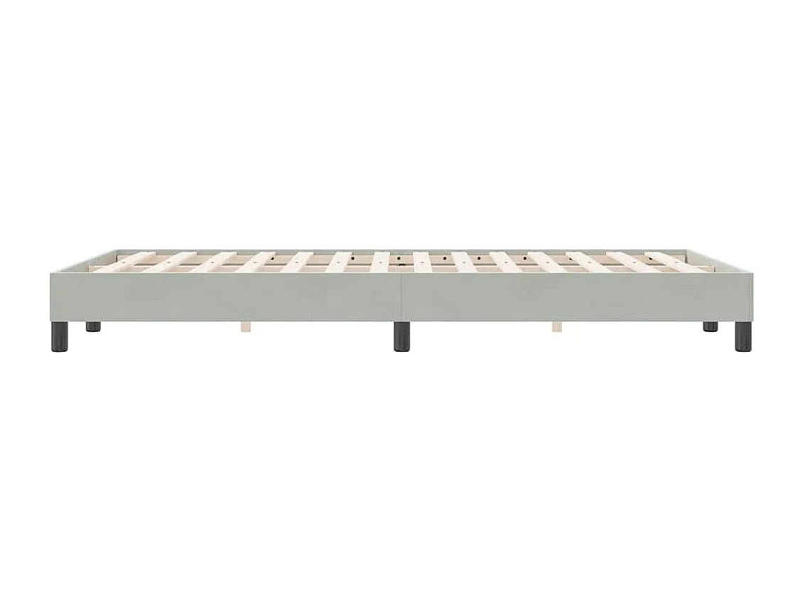 Lit simple | Lit adulte, enfant | Cadre de lit gris clair 120x220 cm velours