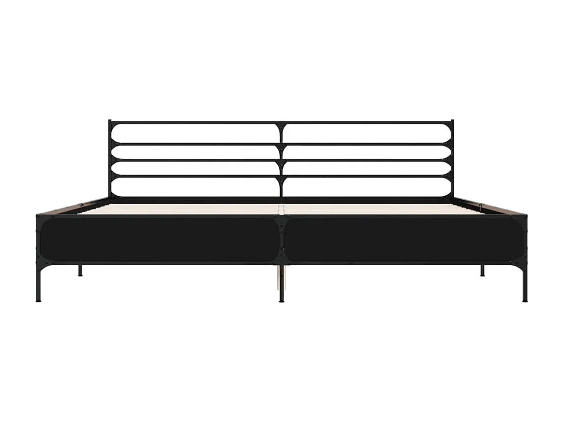 Lit double | Lit adulte | Cadre de lit noir 200x200 cm