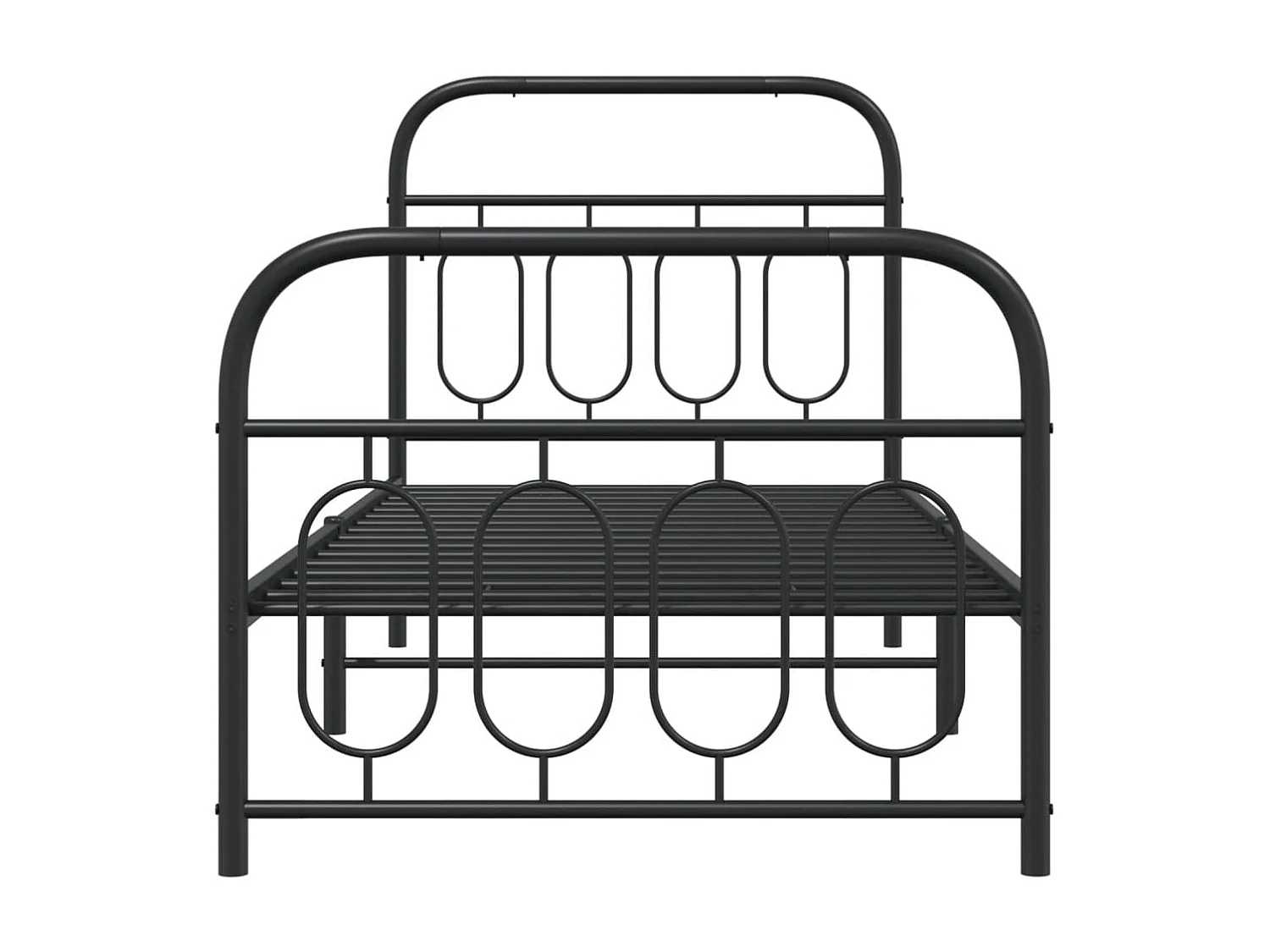 Lit simple | Lit adulte, enfant | Cadre de lit métal avec pied de lit noir 90x200 cm