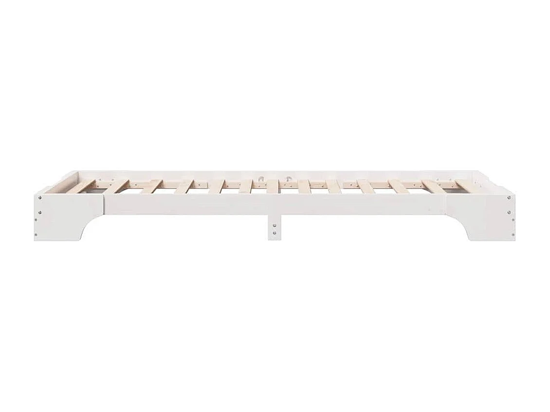 Lit simple | Lit adulte, enfant | Cadre de lit Blanc 75x190 cm en bois massif