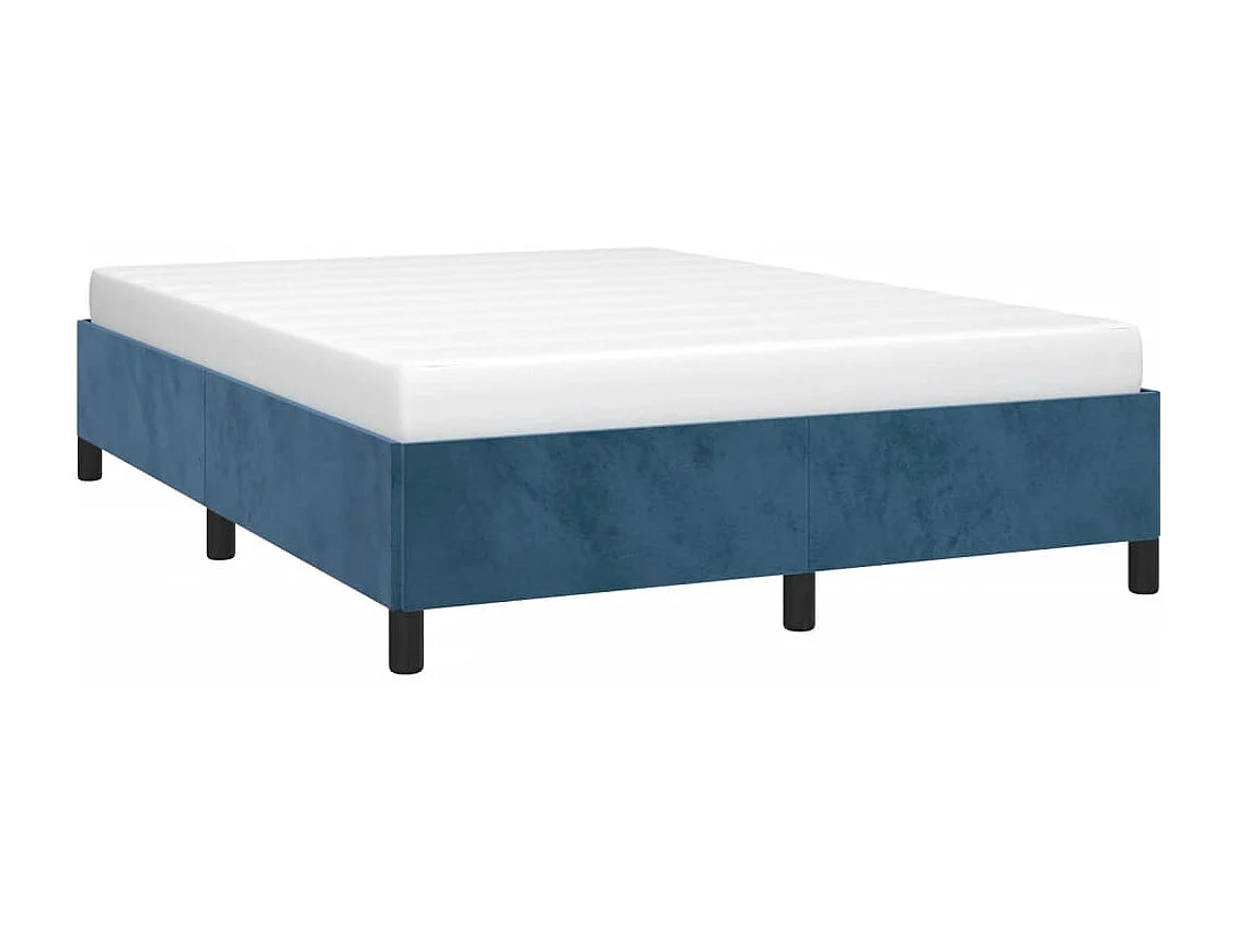 Lit double | Lit adulte | Cadre de lit bleu foncé 140x190 cm velours
