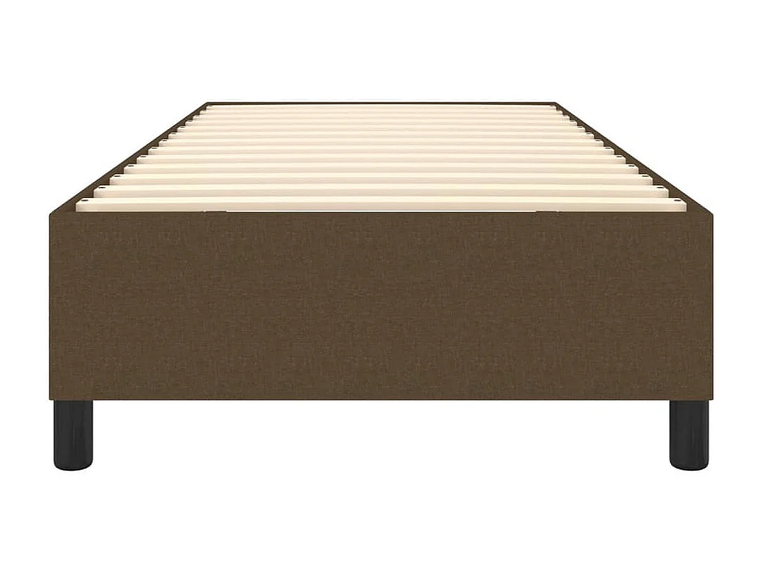 Lit simple | Lit adulte, enfant | Cadre de lit marron foncé 100x200 cm tissu