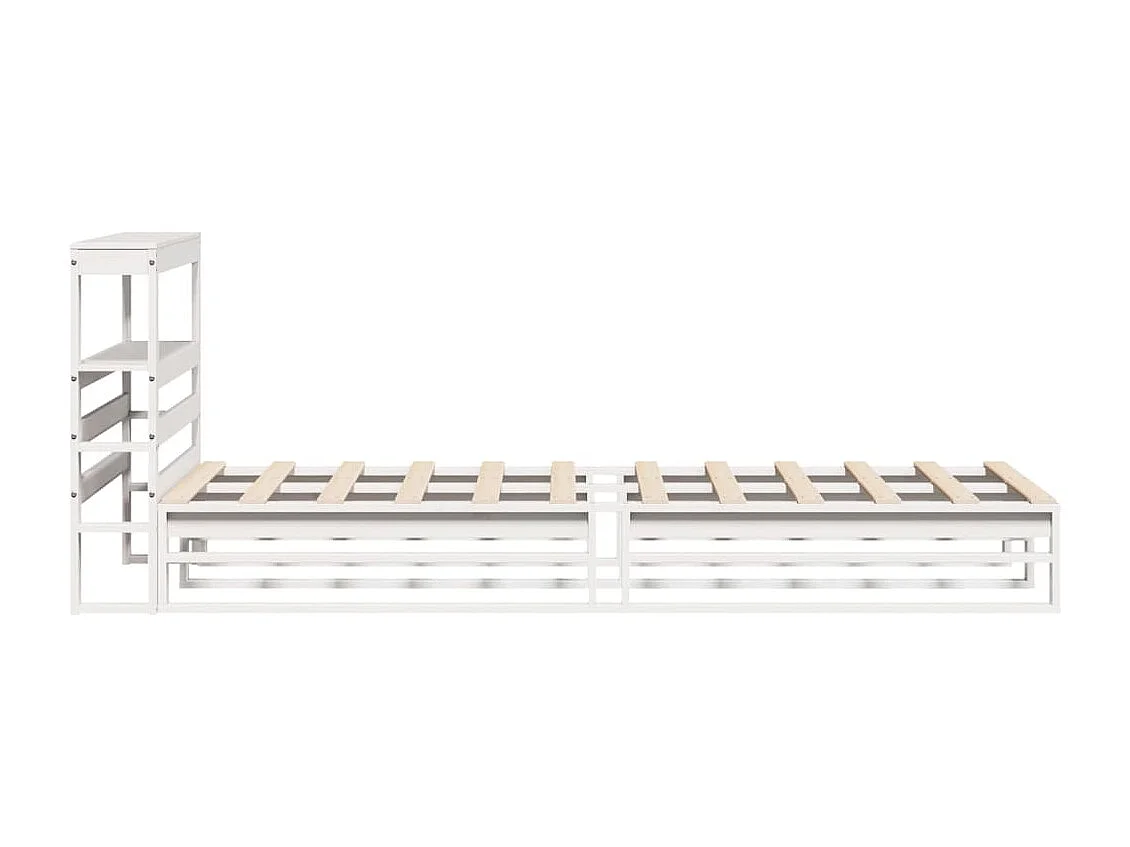 Lit simple | Lit adulte, enfant | Cadre de lit blanc 90x190 cm bois de pin massif