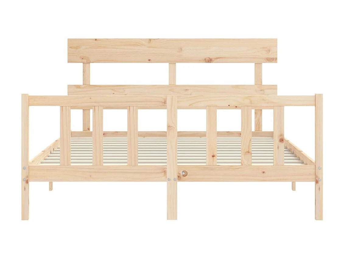 Lit double | Lit adulte | Cadre de lit bois de pin massif 150x200 cm