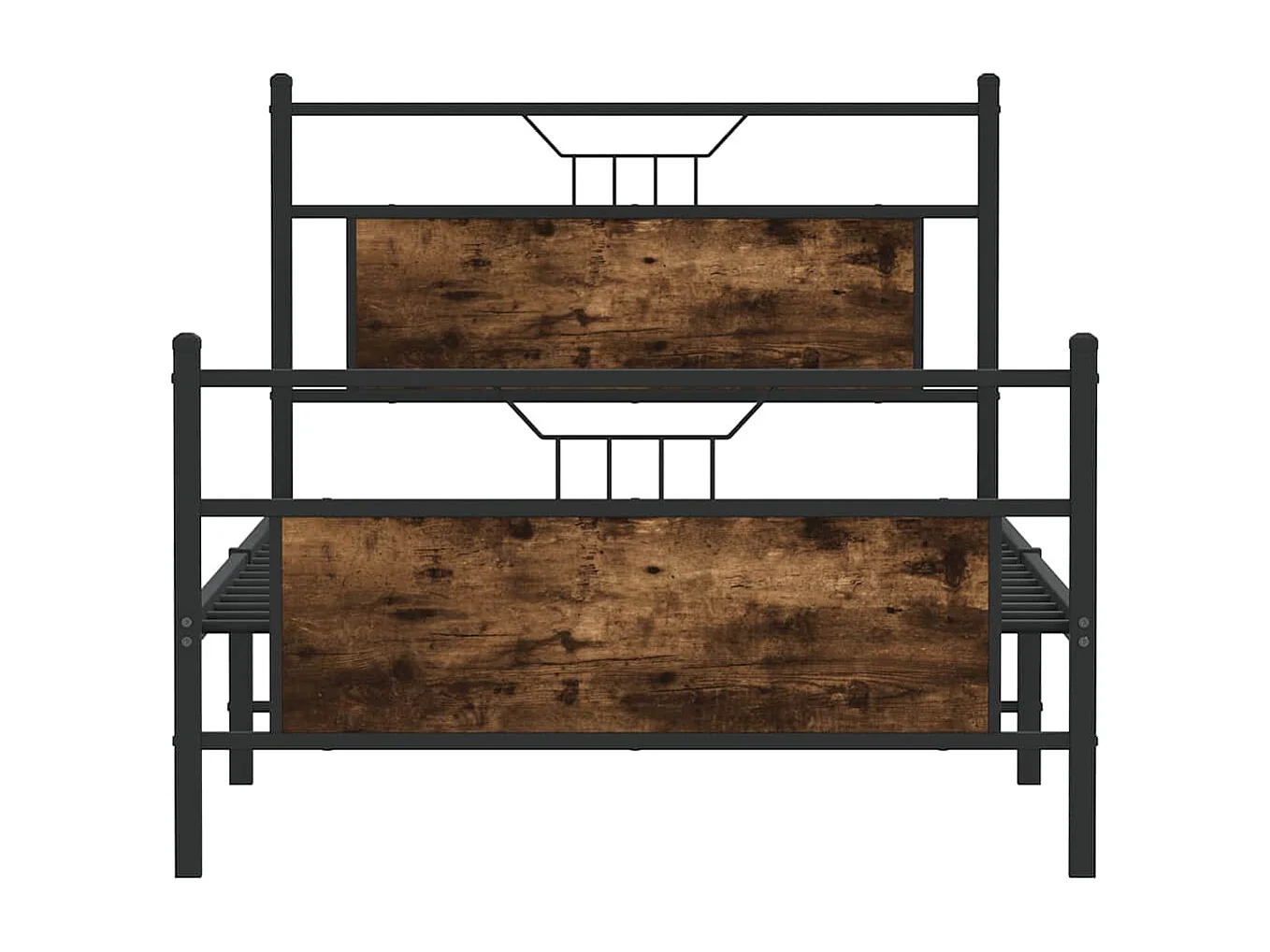 Letto per adulti | Letto singolo | Giroletto senza Materasso Rovere Fumo 107x203 cm in Truciolato