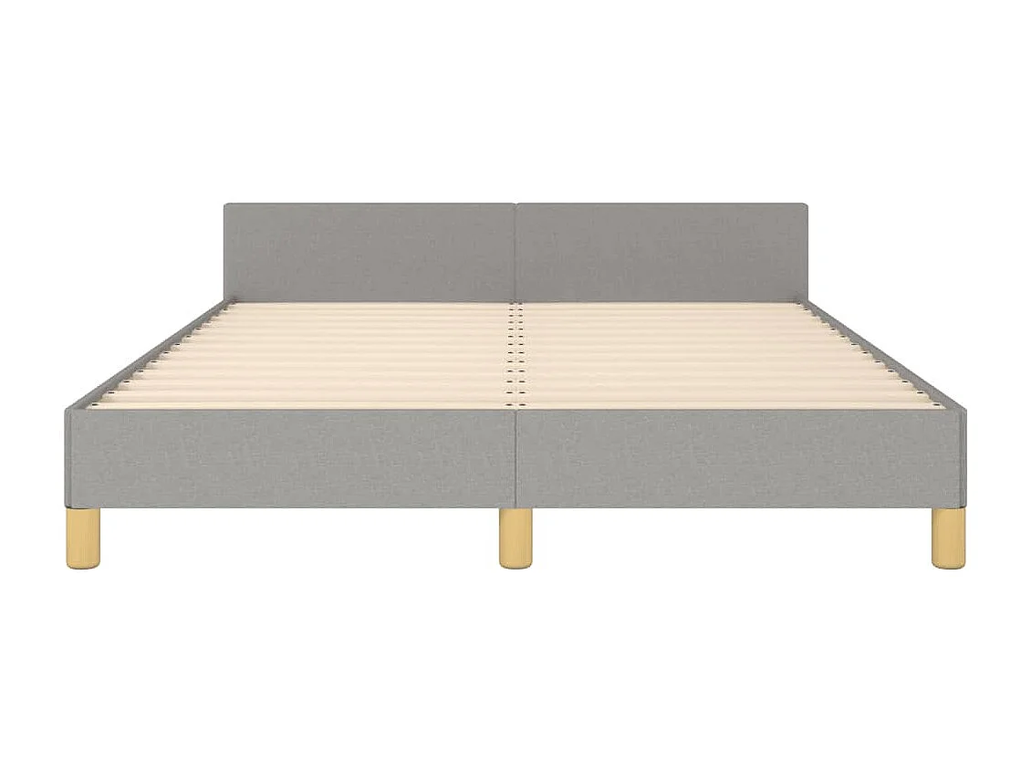 Lit double | Lit adulte | Cadre de lit gris clair 140x200 cm tissu