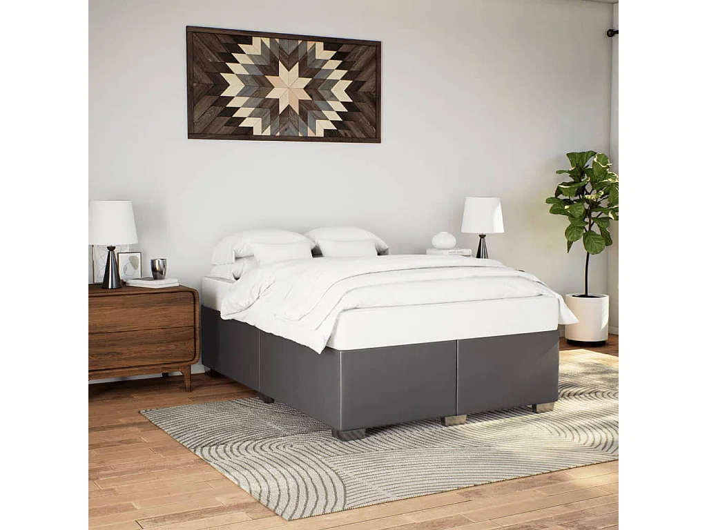 Lit double | Lit adulte | Cadre de lit gris 160x200 cm similicuir