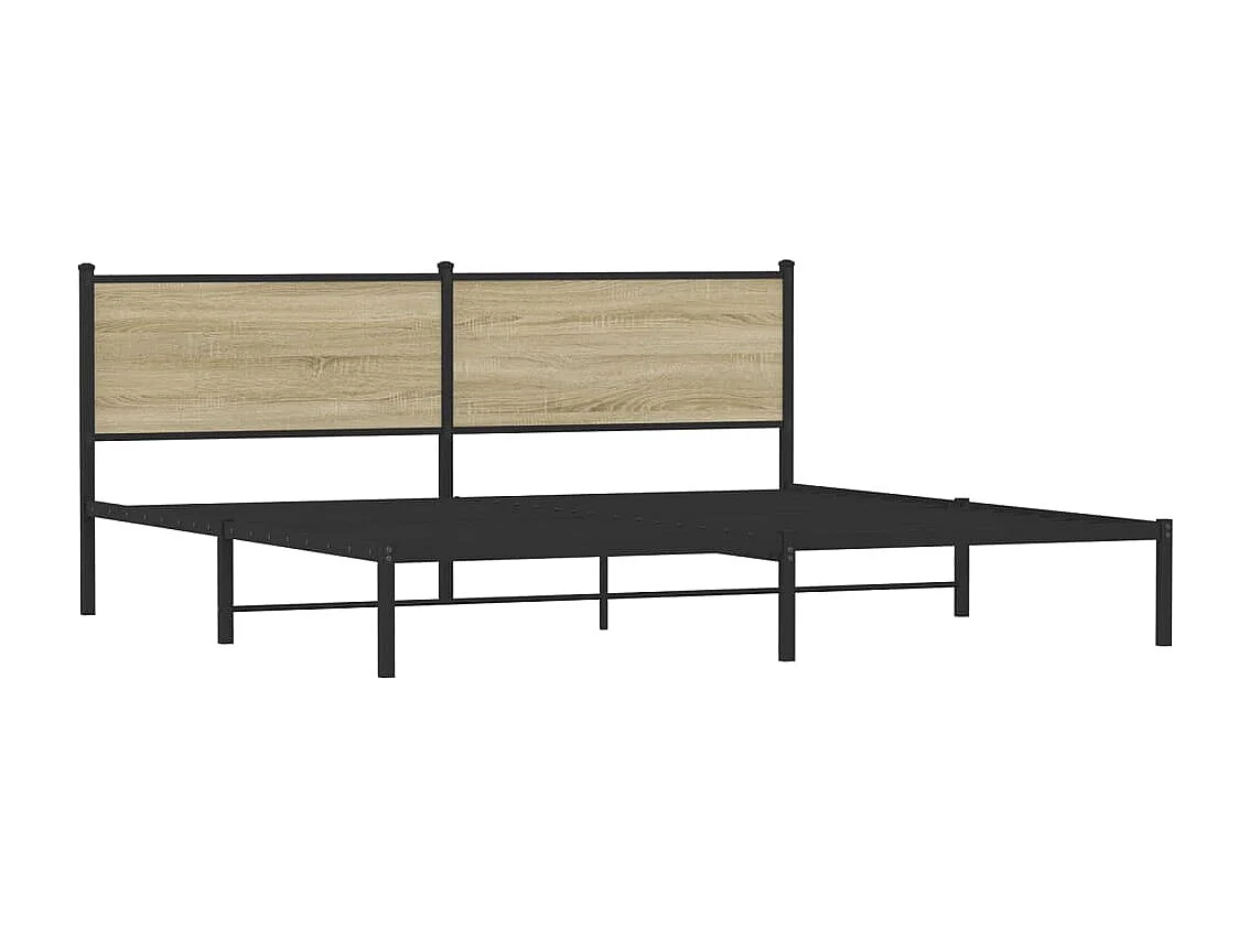 Lit double | Lit adulte | Cadre de lit en métal chêne sonoma 200x200 cm