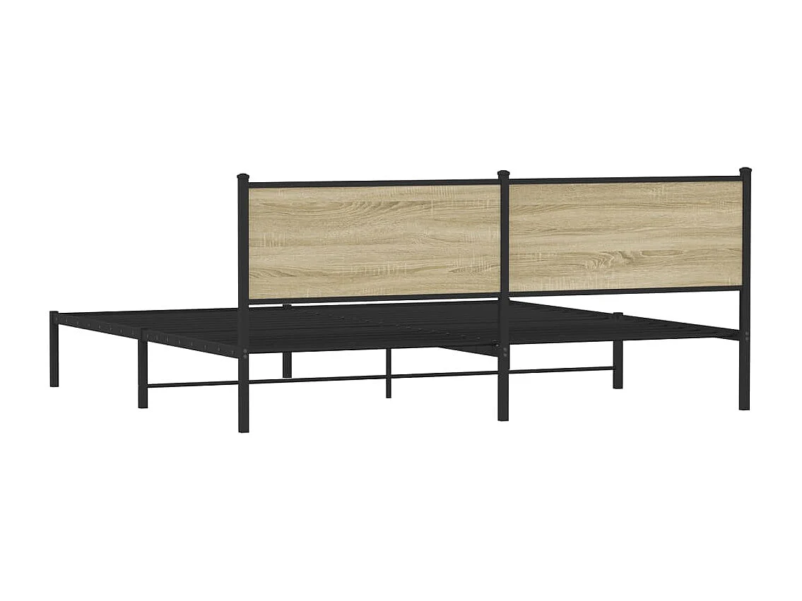 Lit double | Lit adulte | Cadre de lit en métal chêne sonoma 200x200 cm