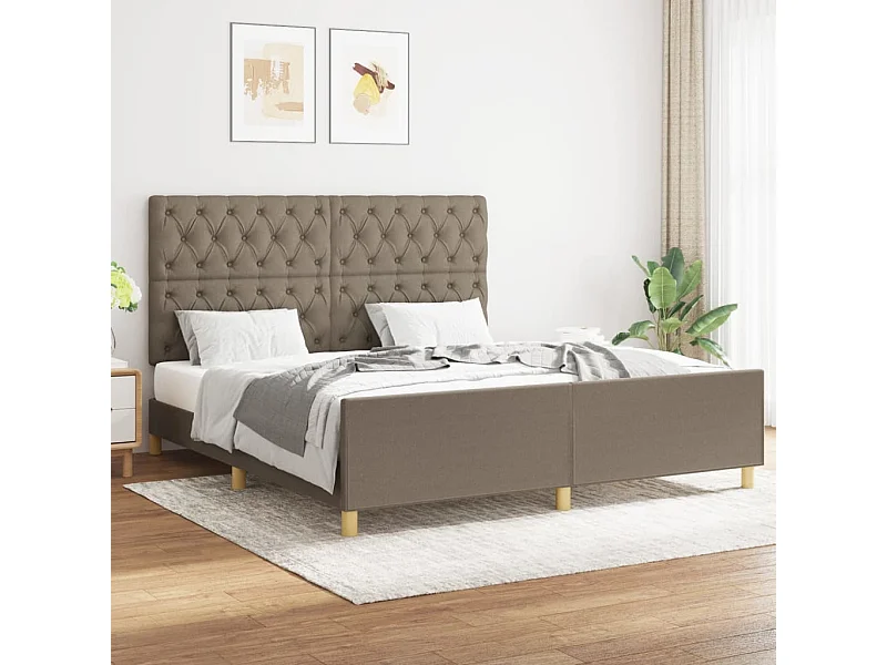 Lit double | Lit adulte | Cadre de lit taupe 160x200 cm tissu