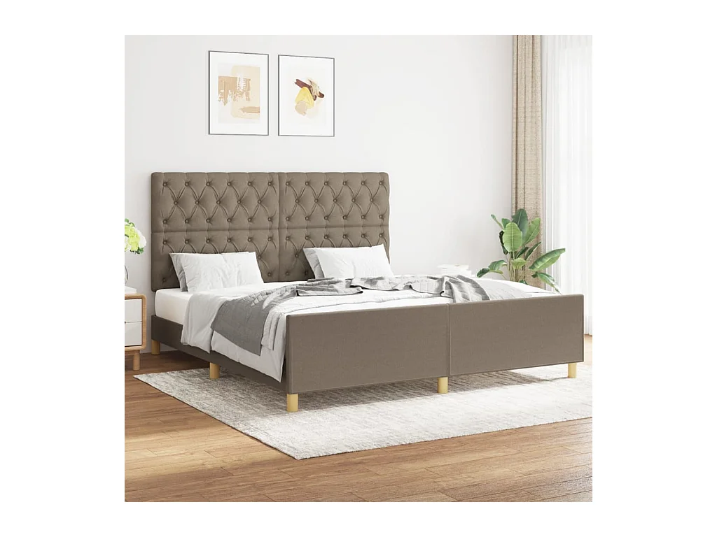 Lit double | Lit adulte | Cadre de lit taupe 160x200 cm tissu