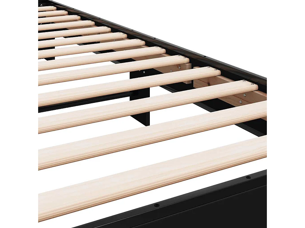 Lit simple | Lit adulte, enfant | Cadre de lit noir 75x190 cm