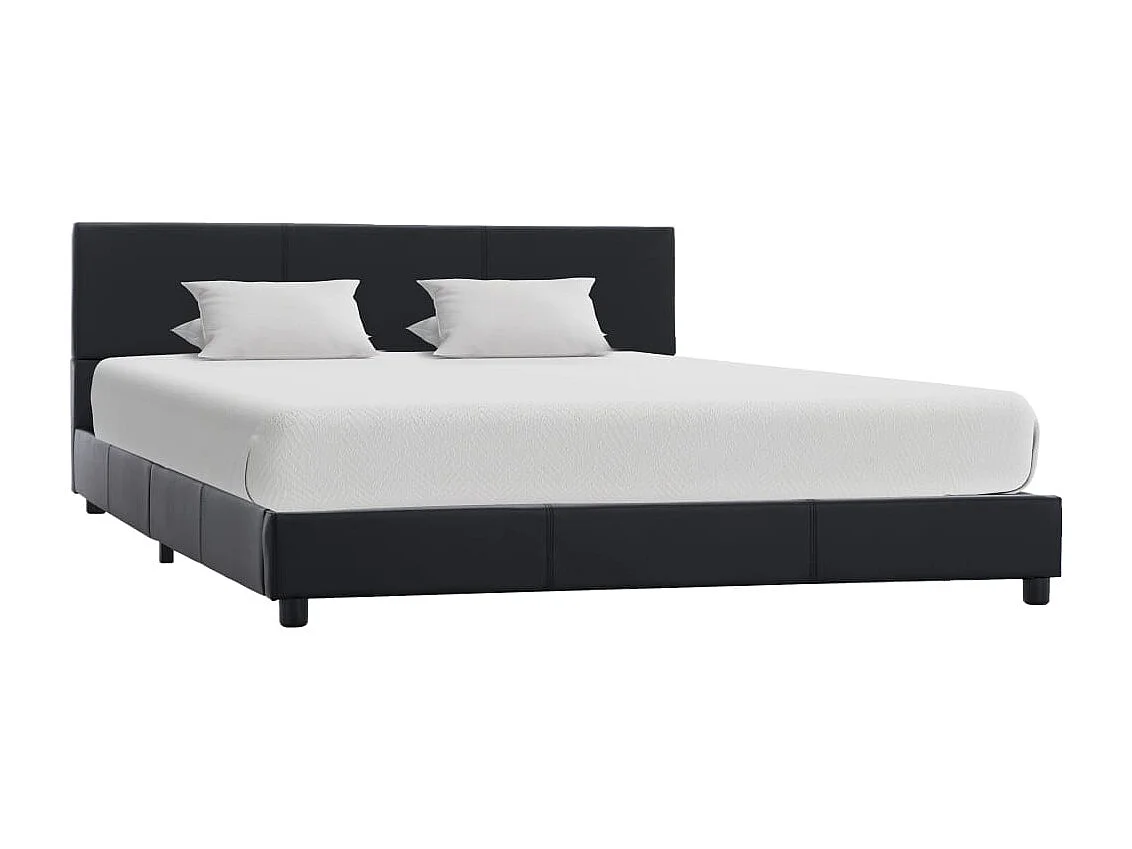 Letto per adulti | Letto matrimoniale | Giroletto Nero in Similpelle 140x200 cm