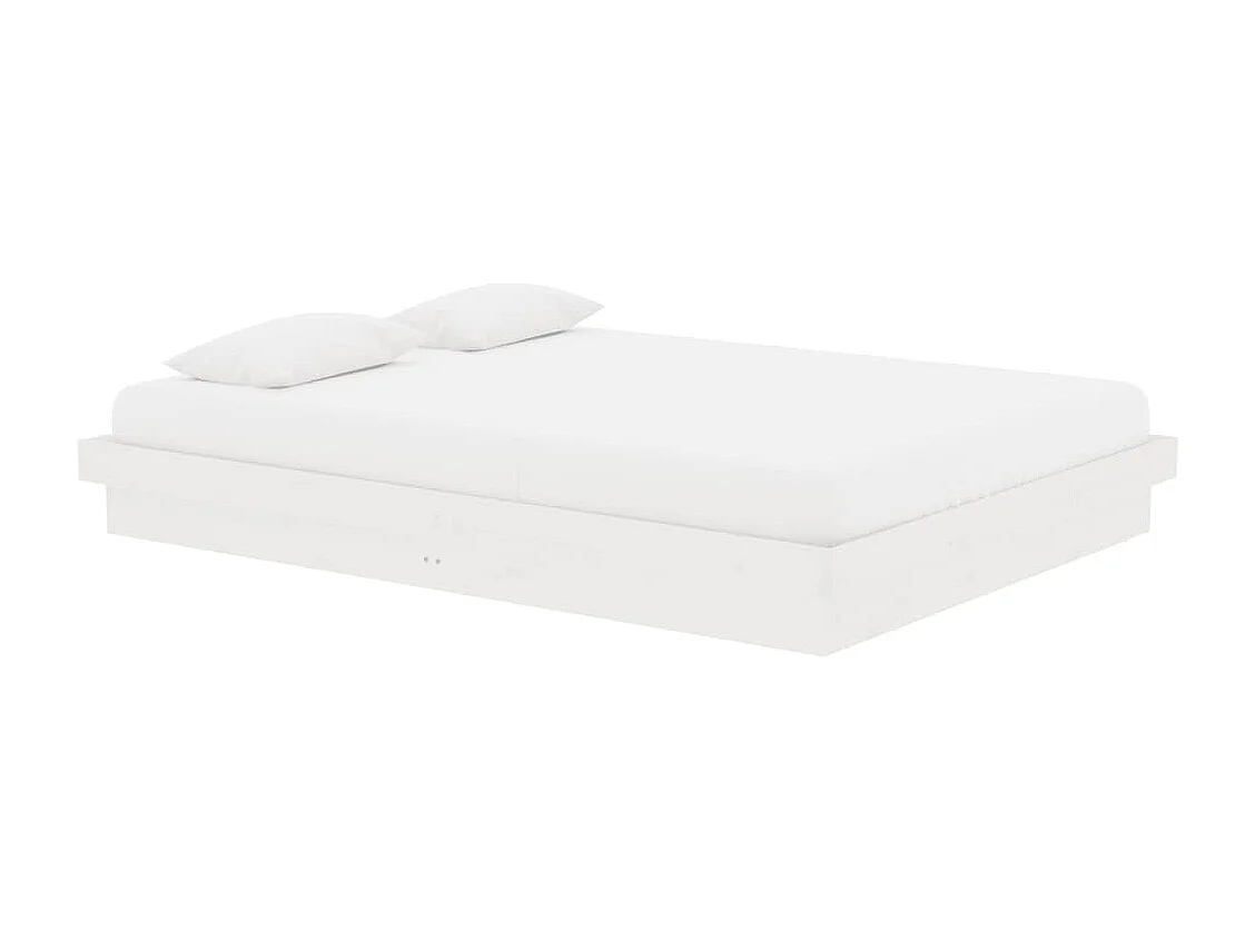 Lit double | Lit adulte | Cadre de lit blanc bois massif 140x190 cm