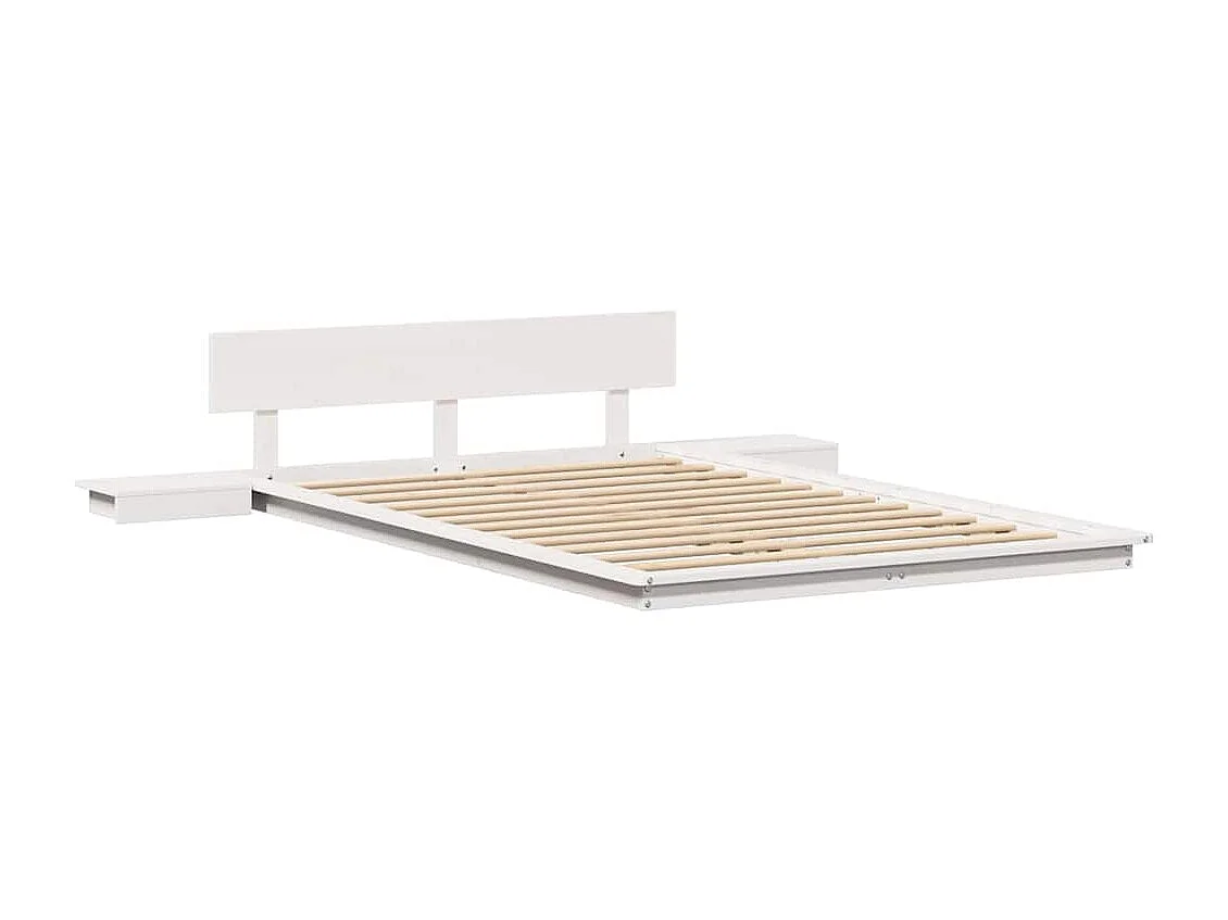 Letto matrimoniale | Giroletto | Struttura del letto Marrone 140x190 cm legno
