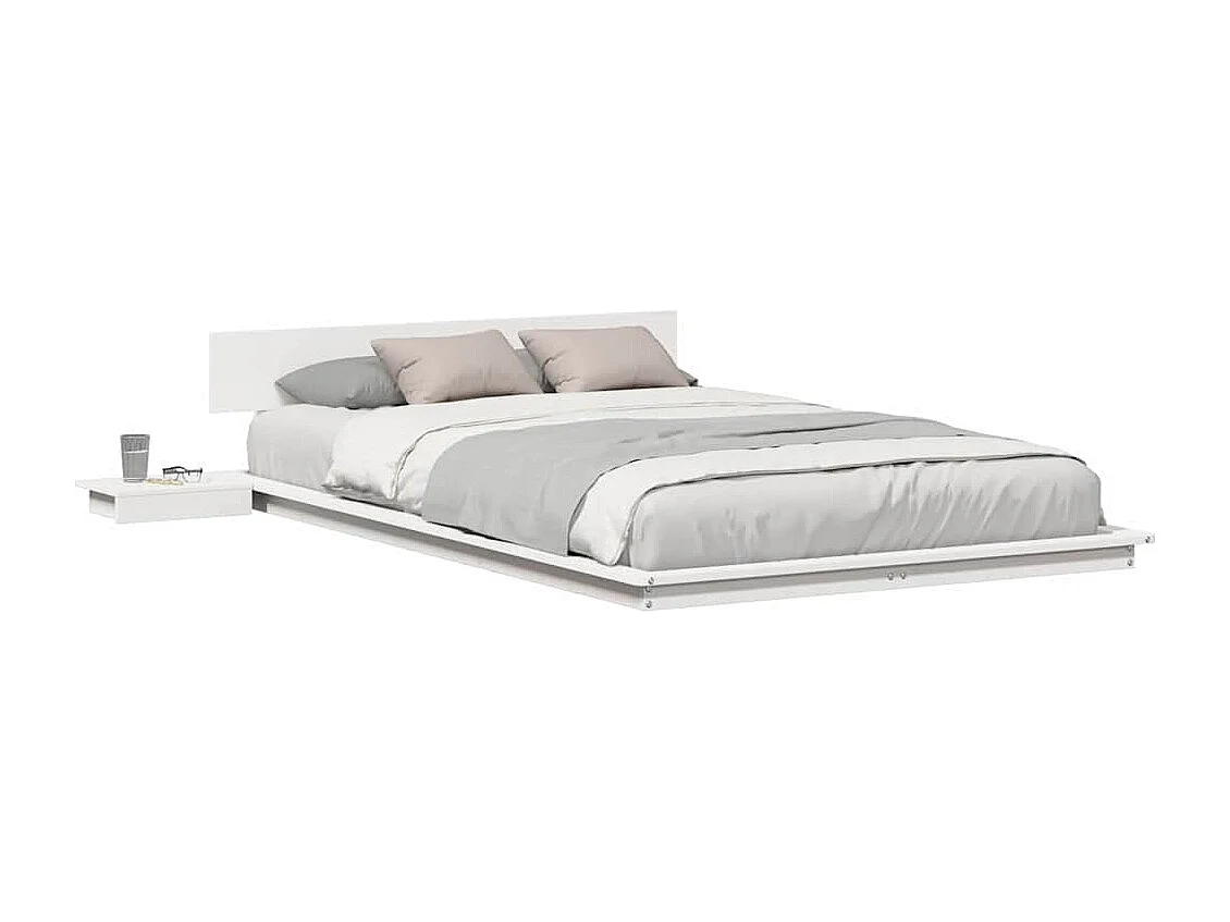 Letto matrimoniale | Giroletto | Struttura del letto Marrone 140x190 cm legno